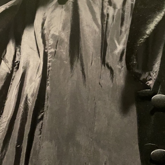 JS Collections 3 Button Down Velour Coat with Faux Fur Collar 80’s Classic - Picture 5 of 8